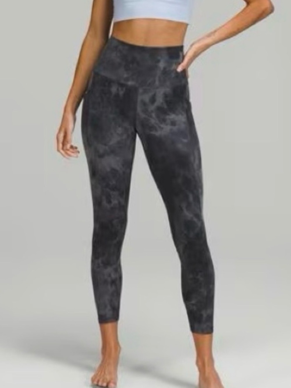 High-Waist Marble navy Active Leggings